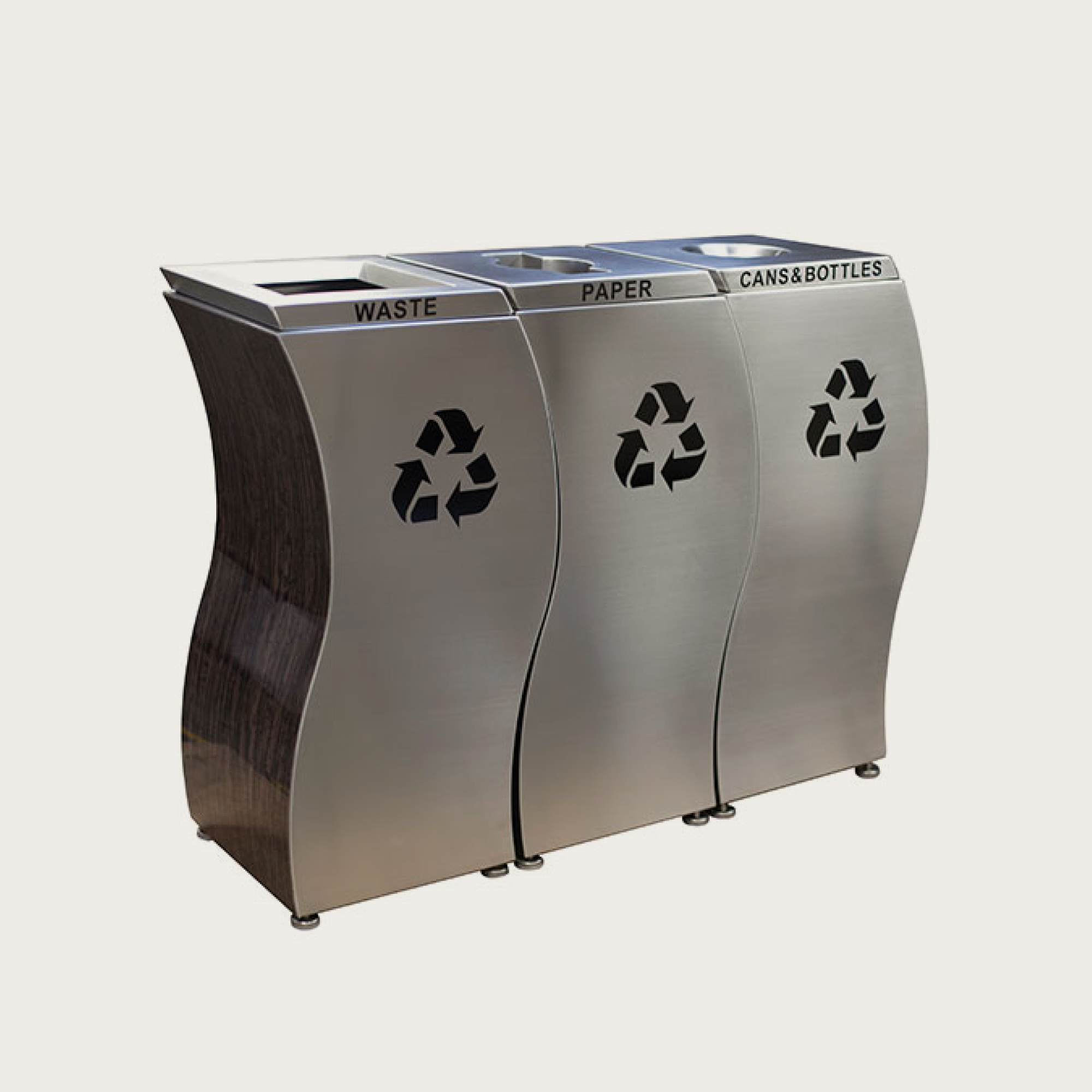 Wave Trio Recycle Receptacles